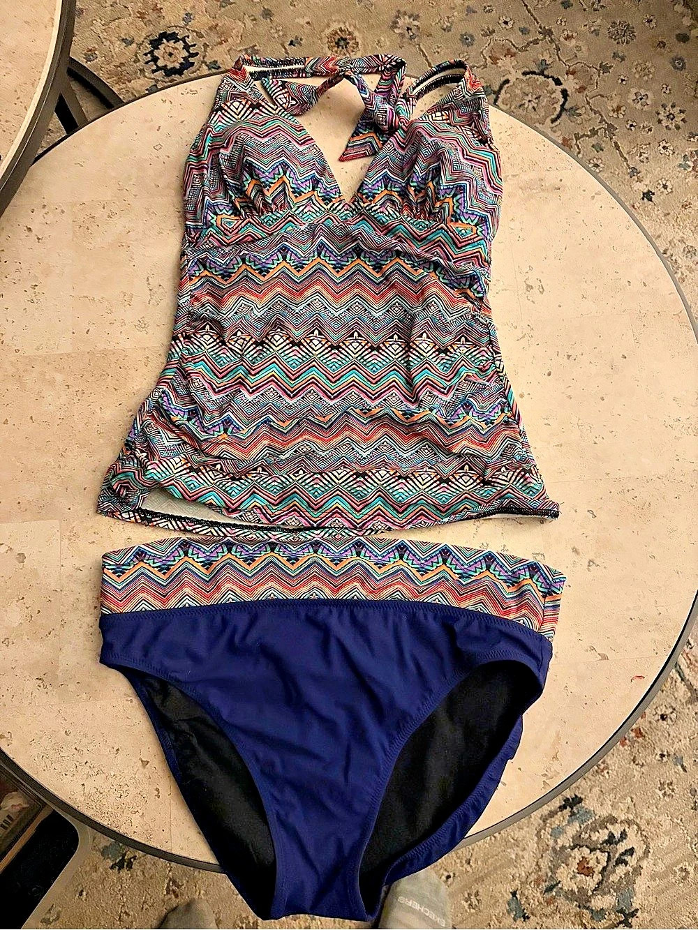 Women's Geometric Bikini in Blue Like New